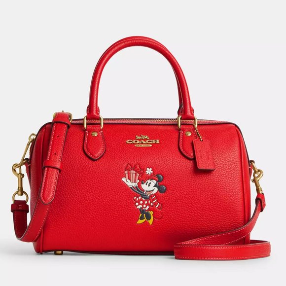 🐭 Disney X Coach Rowan Satchel With Minnie Mouse - Picture 1 of 16